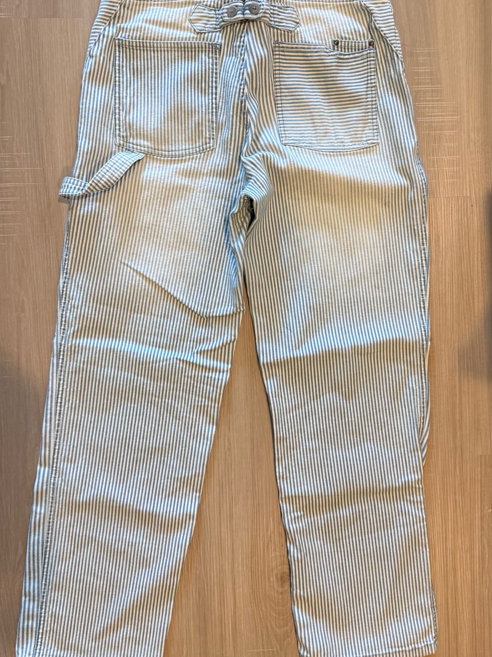 Anthropologie Pilcro Striped High-Rise Utility Patch Pocket Crop Jeans Size 28 - Picture 2 of 10